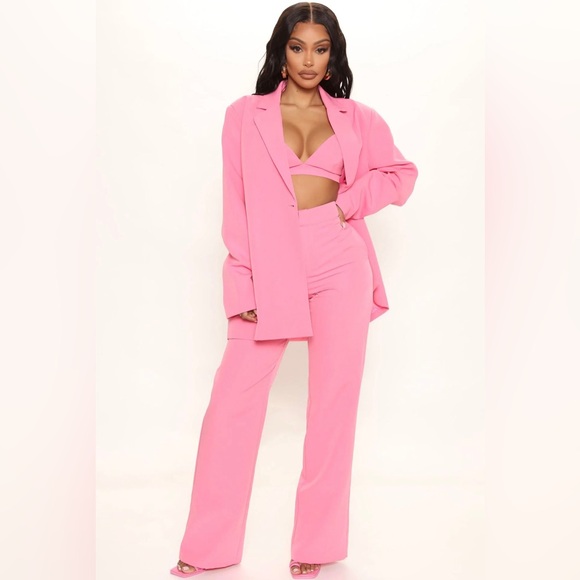 Fashion Nova Here For It Blazer- Oversized Bubblegum Pink Jacket - Picture 3 of 5
